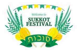 Bezpłatny wektor szablon ramki sukkot