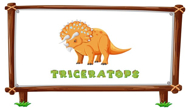 Szablon Ramki Z Dinozaurami I Tekstem Triceratops W środku