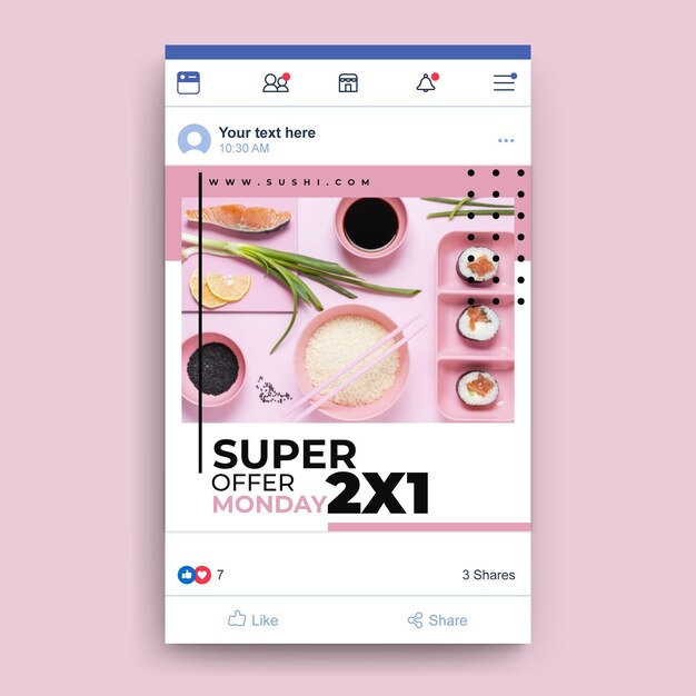 Szablon restauracji żywności na Facebooku ze zdjęciem