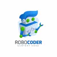Bezpłatny wektor szablon sieci web logo robocoder