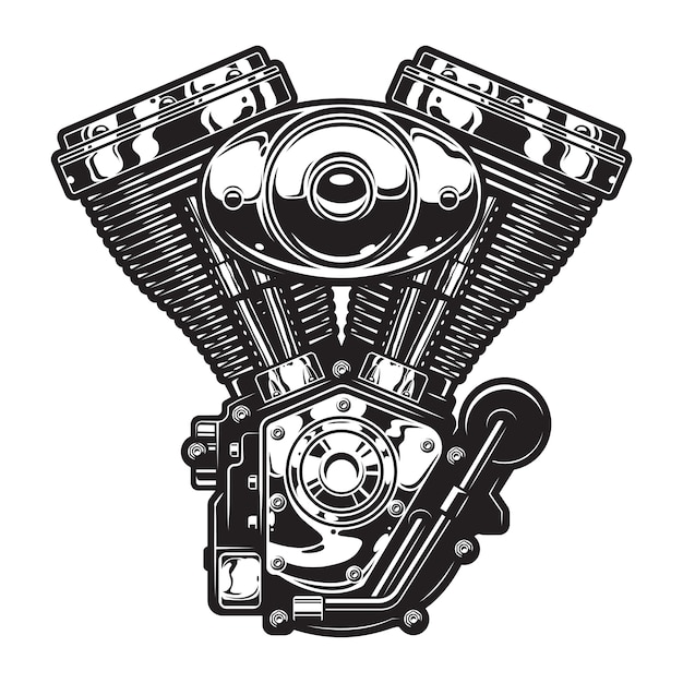 Bezpłatny wektor szablon silnika rocznika motocykla