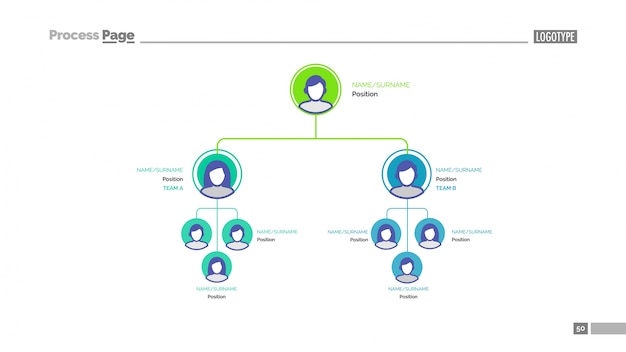 Bezpłatny wektor szablon slajdu hierarchii biznesowej