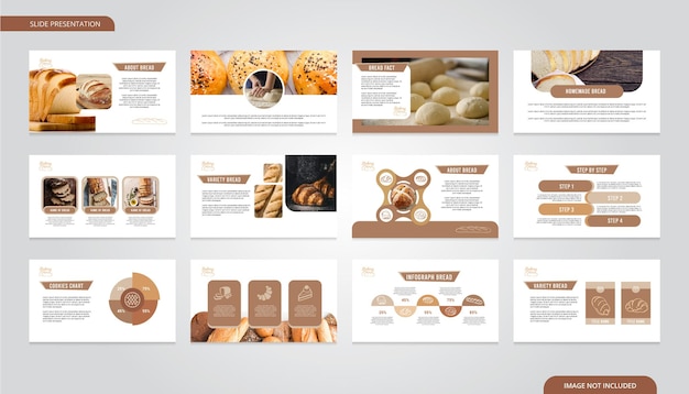 Szablon slajdu prezentacji produktów piekarniczych