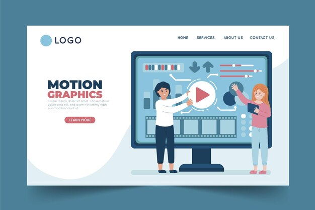 Szablon strony docelowej flat motiongraphics