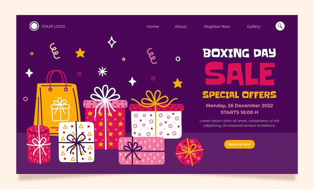 Szablon Strony Docelowej Sprzedaży W Boxing Day