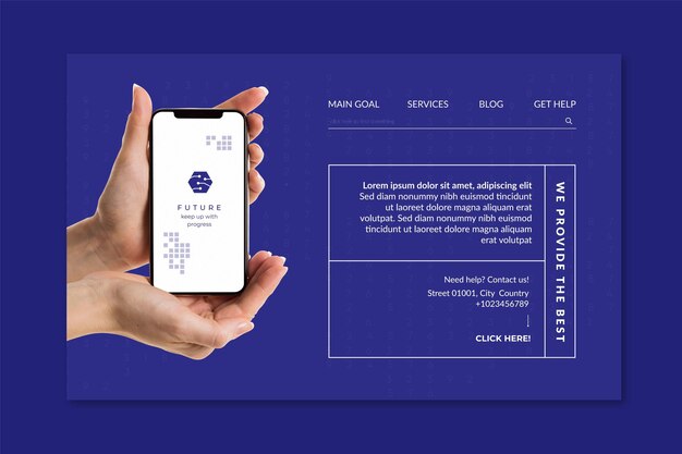 Szablon strony docelowej technologii mobilnej