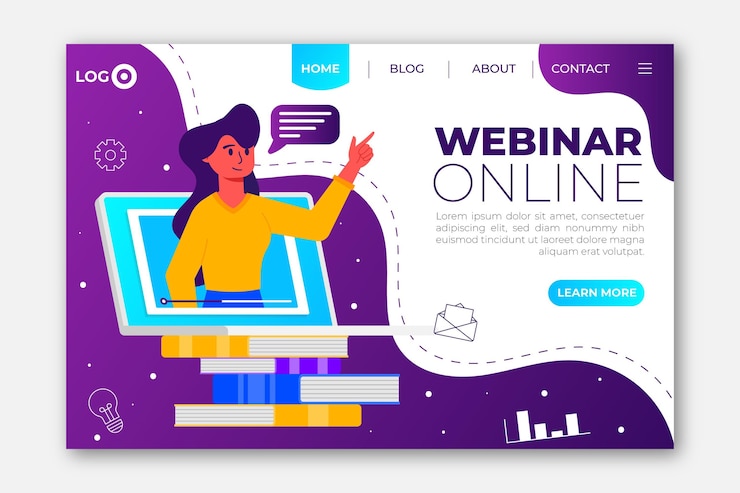 Bezpłatny plik Wektor szablon strony docelowej webinaru