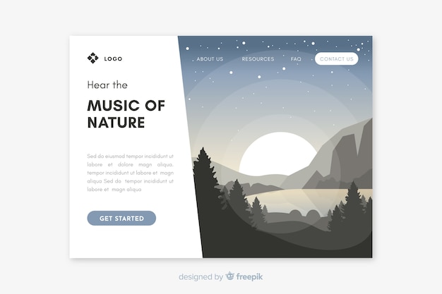 Szablon Strony Docelowej Z Naturalnego Krajobrazu