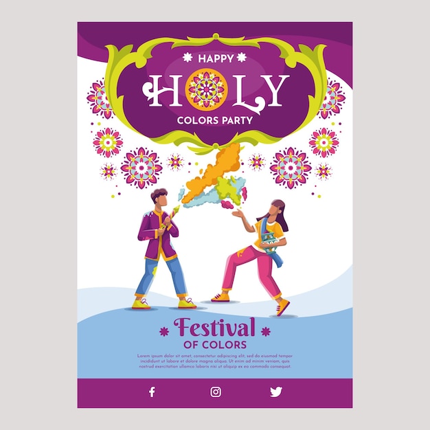 Szablon Strony Plakatu Festiwalu Holi