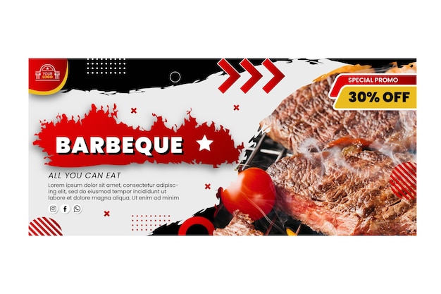 Bezpłatny wektor szablon transparent bbq