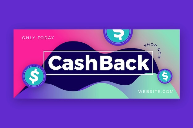 Bezpłatny wektor szablon transparent cashback