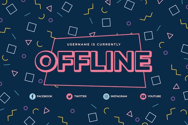 Bezpłatny wektor szablon transparent offline offline