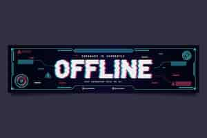 Bezpłatny wektor szablon transparent offline offline