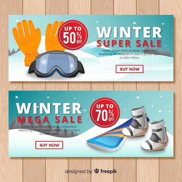 Szablon Transparent Sprzedaż Sportów Zimowych