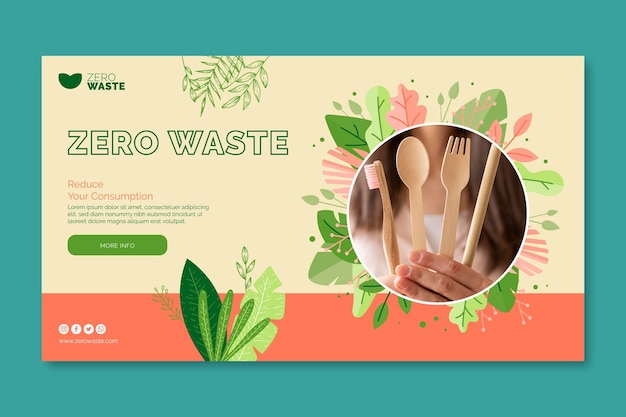 Bezpłatny wektor szablon transparent zero waste