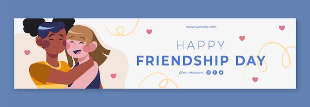 Bezpłatny wektor szablon transparentu twitcha na obchody międzynarodowego dnia przyjaźni