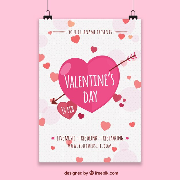 Bezpłatny wektor szablon valentine plakat