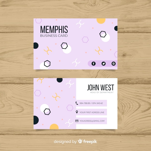 Szablon Wizytówki W Stylu Memphis