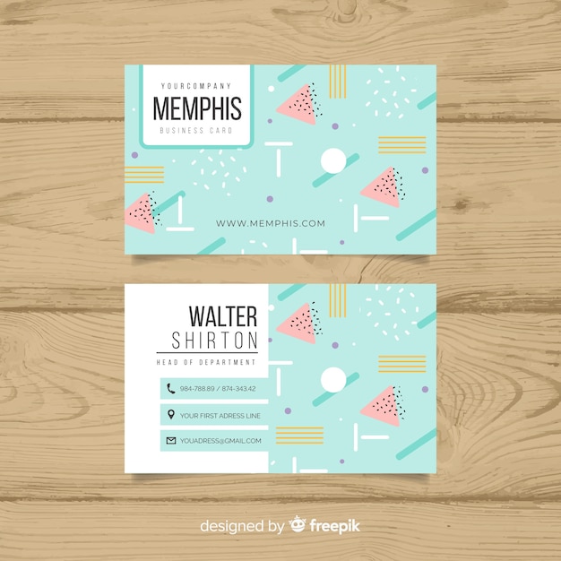 Szablon Wizytówki W Stylu Memphis