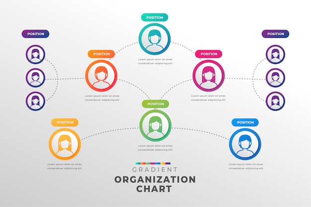 Szablon Wykresu Organizacyjnego W Stylu Gradientu