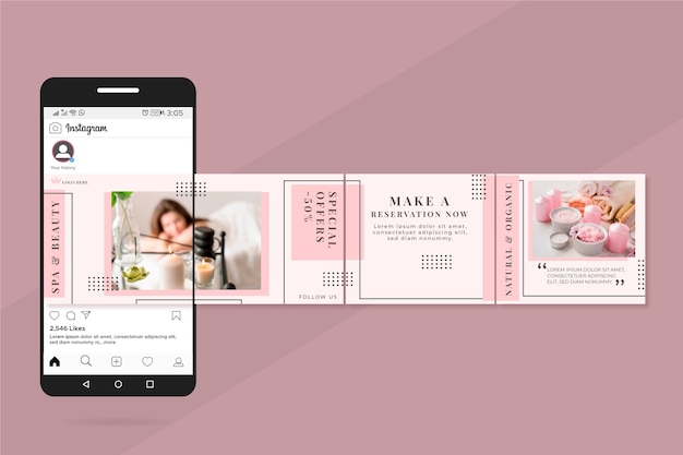 Szablony karuzeli instagram spa i urody