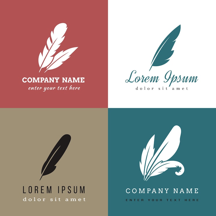 Bezpłatny plik Wektor szablony logo piór.