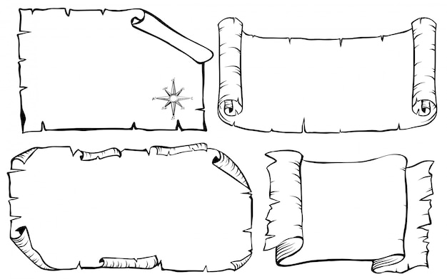 Szablony Map Treassure W Czterech Różnych Stylach