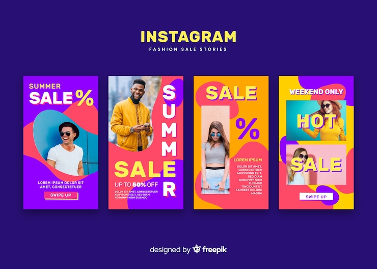 Bezpłatny plik Wektor szablony sprzedaży artykułów instagram letnich