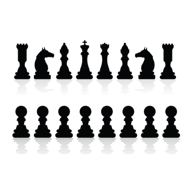 Bezpłatny wektor szachy sylwetki