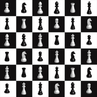 Szachy wzór szachy 3d czarno-biały element dekoracji geometrycznej vector