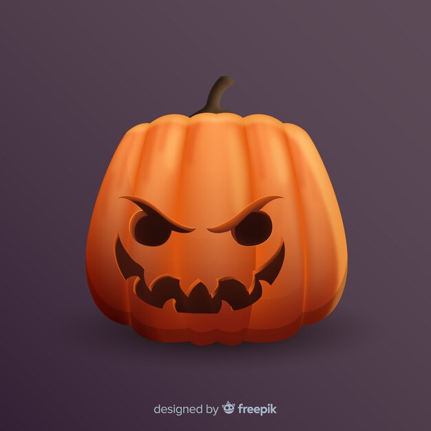 Szalony na białym tle dyni halloween