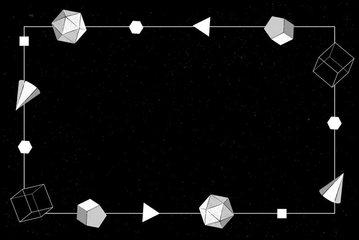Bezpłatny plik Wektor szara geometryczna ramka na czarnym tle wektora