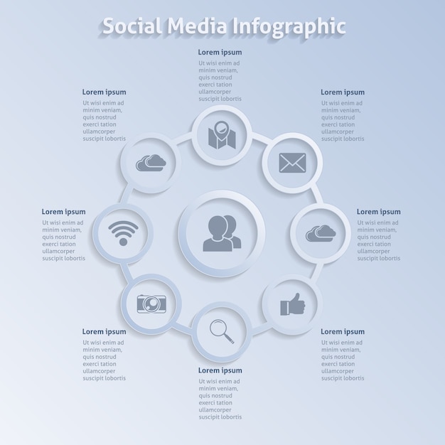 Szare Infografiki O Sieciach Społecznych