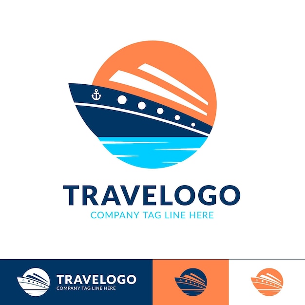 Bezpłatny wektor szczegółowe logo firmy podróżniczej
