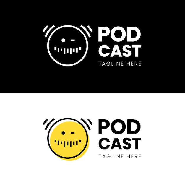 Bezpłatny wektor szczegółowe logo podcastu