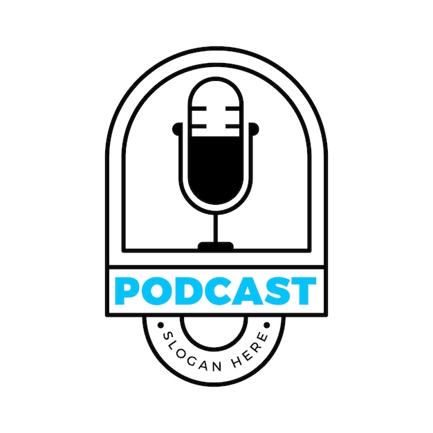 Bezpłatny wektor szczegółowy szablon logo podcastu