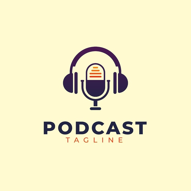 Bezpłatny wektor szczegółowy szablon logo podcastu