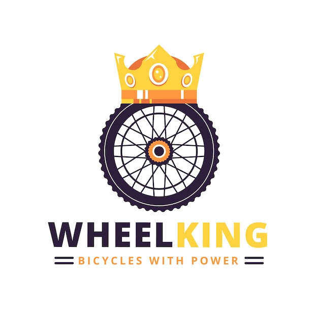 Bezpłatny wektor szczegółowy szablon logo roweru wheelking