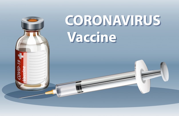 Szczepionka i strzykawka przeciwko koronawirusowi