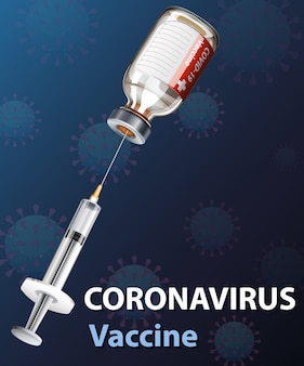 Szczepionka i strzykawka przeciwko koronawirusowi