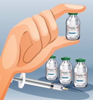 Szczepionka i strzykawka przeciwko koronawirusowi