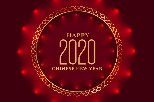 Szczęśliwa Chińska Nowego Roku 20202 Karta Festiwalu Z Efektem świetlnym