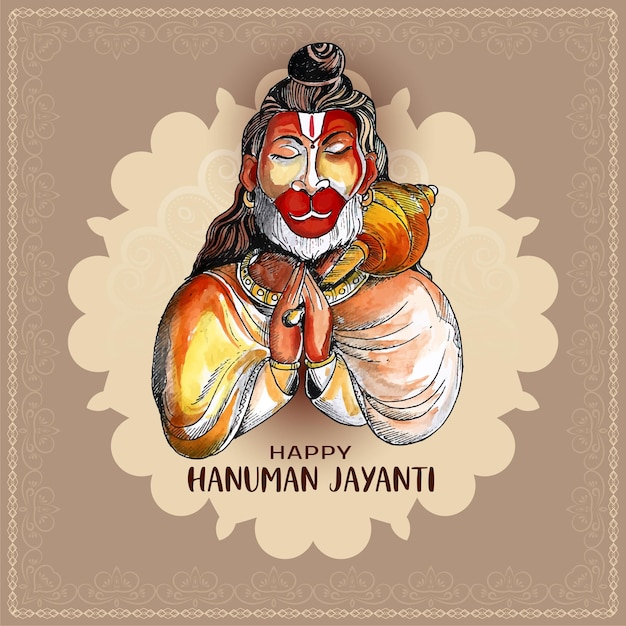 Szczęśliwa Karta Tradycyjnego Hinduskiego Festiwalu Hanuman Jayanti