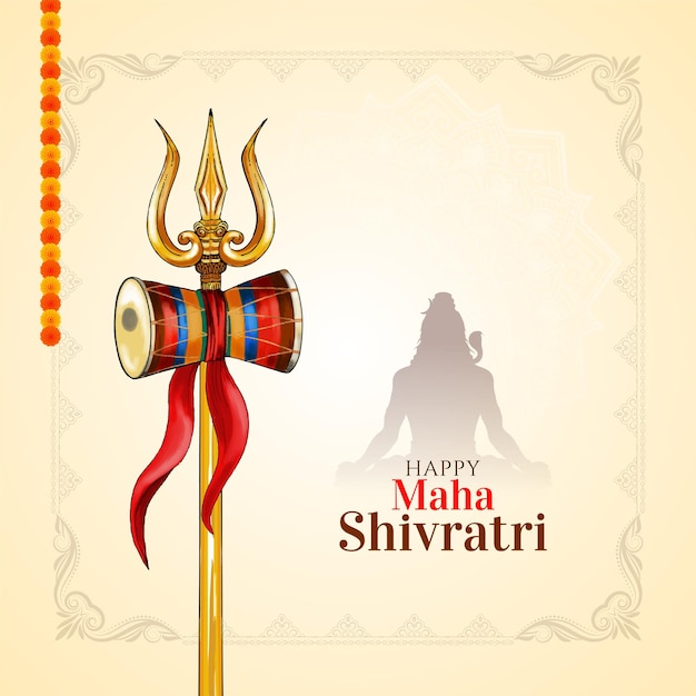 Szczęśliwa karta z okazji indyjskiego festiwalu kulturalnego Maha Shivratri