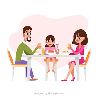 Szczęśliwa rodzina obiad razem