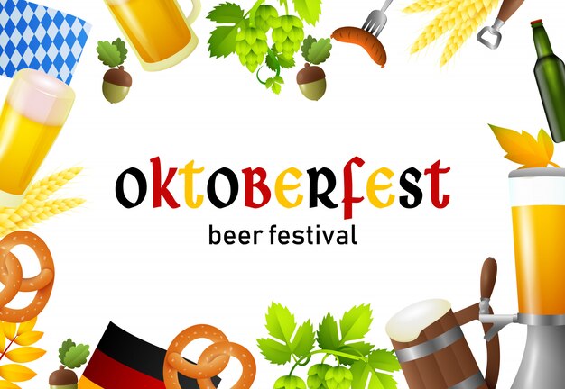 Szczęśliwe elementy Oktoberfest i fest