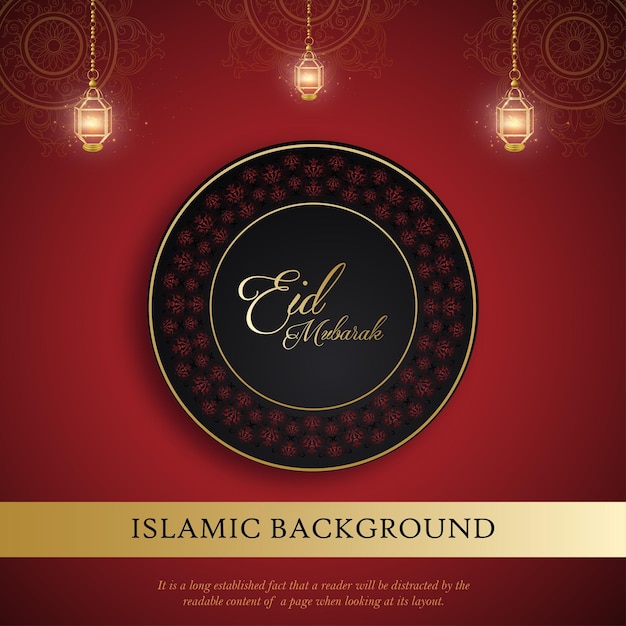 Bezpłatny wektor szczęśliwe pozdrowienia eid bordowy tło islamski baner mediów społecznościowych darmowy wektor