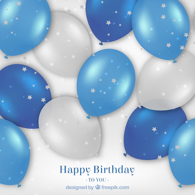 Szczęśliwe Urodziny Realistyczne Balony Tle