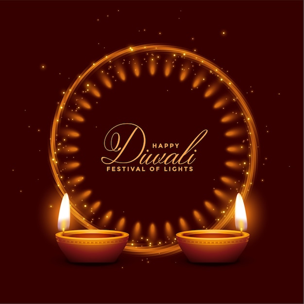 Szczęśliwego Diwali Błyszczący Festiwal światła W Tle