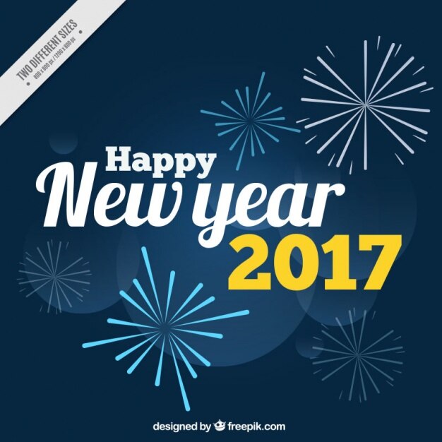 Szczęśliwego nowego roku 2017 z fajerwerkami w tle